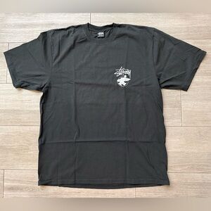 Men's Stussy Long Haul 1905179 Pigment Dyed Faded Black Tee T-Shirt Sz L Large